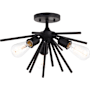 Vaxcel Lighting Estelle 3 Light 17" Wide Semi-Flush Ceiling Fixture Matte Black