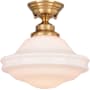 Vaxcel Lighting Huntley Single Light 12" Wide Semi-Flush Ceiling Fixture Natural Brass