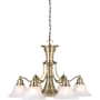 Vaxcel Lighting Standford 7 Light Single Tier Chandelier with Frosted Glass Shades - 26 Inches Wide Antique Brass