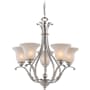Vaxcel Lighting Monrovia 5 Light 26" Wide Chandelier with Frosted Glass Shades Brushed Nickel