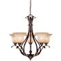 Vaxcel Lighting Monrovia 5 Light 26" Wide Chandelier with Frosted Glass Shades Royal Bronze