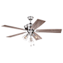 Vaxcel Lighting Clybourn 52" 5 Blade Indoor Ceiling Fan with Vintage Edison Bulbs Satin Nickel