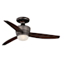 Vaxcel Lighting Adrian 44" 3 Blade Hugger Indoor DC Motor Ceiling Fan with A Glass Shade Copper Bronze