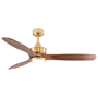 Vaxcel Lighting Curtiss 52" 3 Blade Indoor Ceiling Fan - Remote Control and LED Light Kit Included Satin Brass