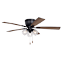 Vaxcel Lighting Brayton 52" 5 Blade 3 Light Indoor Ceiling Fan with Clear, Seedy Shades Black