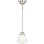 Vaxcel Lighting Huntley Single Light 6-3/4" Wide Mini Pendant Satin Nickel