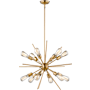 Vaxcel Lighting Estelle 12 Light 28" Wide Abstract Sputnik Chandelier Natural Brass