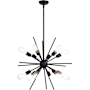 Vaxcel Lighting Estelle 12 Light 28" Wide Abstract Sputnik Chandelier Matte Black