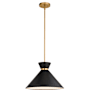 Vaxcel Lighting Racine 15" Wide Pendant Matte Black / Natural Brass