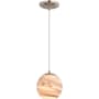 Vaxcel Lighting Milano 6" Wide Mini Pendant with Marble Glass Shade Satin Nickel