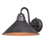 Vaxcel Lighting Outland Single Light 9" Tall Outdoor Wall Sconce with A Metal Shade Outer Aged Iron with Inner Light Gold