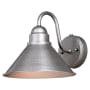 Vaxcel Lighting Outland Single Light 9" Tall Outdoor Wall Sconce with A Metal Shade Brushed Pewter