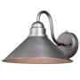 Vaxcel Lighting Outland Single Light 9" Tall Outdoor Wall Sconce with A Metal Shade Brushed Pewter