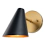 Vaxcel Lighting Pryce 7" Tall Bathroom Sconce Matte Black / Satin Brass