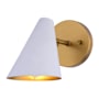 Vaxcel Lighting Pryce 7" Tall Bathroom Sconce Matte White / Satin Brass
