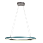 Vermont Modern Ringo 33-5/16" Wide Integrated LED Ring Chandelier with Adjustable Cables Satin Aqua / Silver