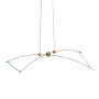 Vermont Modern Copernicus 2 Light 27-3/16" Wide Integrated LED Chandelier with Maple Wood Accents Satin Aqua / Wood