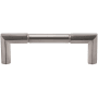 Vesta Fine Hardware Identity Solid Brass 3-3/4" Center to Center Luxury Modern Split Design Cabinet Handle / Drawer Pull Brushed Satin Nickel