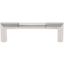 Vesta Fine Hardware Identity Solid Brass 3-3/4" Center to Center Luxury Modern Split Design Cabinet Handle / Drawer Pull Polished Nickel