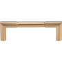 Vesta Fine Hardware Identity Solid Brass 3-3/4" Center to Center Luxury Modern Split Design Cabinet Handle / Drawer Pull Satin Brass