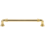 Vesta Fine Hardware Ronan Solid Brass 7" Center to Center Luxury Industrial Pipe Style Cabinet Handle / Drawer Pull Polished Brass
