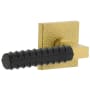 Viaggio Split Finish Left Handed Solid Brass Privacy Door Lever Set with Contempo Rebar Lever and Quadrato Hammered Rose - 2-3/4" Backset Satin Brass / Satin Black