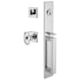 Viaggio Quadrato Full Plate Keyed Entry "D" Grip Handleset with Stella Crystal Interior Knob and Quadrato Trim - 2-3/4" Backset Bright Chrome
