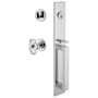 Viaggio Quadrato Full Plate Keyed Entry "D" Grip Handleset with Stella Crystal Interior Knob and Circolo Trim - 2-3/8" Backset Bright Chrome