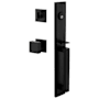 Viaggio Quadrato Full Plate Keyed Entry "D" Grip Handleset with Quadrato Interior Knob and Trim - 2-3/8" Backset Satin Black