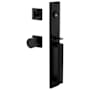 Viaggio Quadrato Full Plate Keyed Entry "D" Grip Handleset with Circolo Interior Knob and Quadrato Trim - 2-3/4" Backset Satin Black
