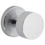 Viaggio Motivo Solid Brass Passage Door Knob Set with Circolo Brass Knob and Leather Rosette - 2-3/8" Backset Bright Chrome