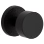 Viaggio Motivo Solid Brass Passage Door Knob Set with Circolo Brass Knob and Leather Rosette - 2-3/8" Backset Satin Black
