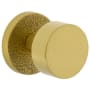 Viaggio Motivo Solid Brass Passage Door Knob Set with Circolo Brass Knob and Leather Rosette - 2-3/8" Backset Satin Brass