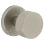 Viaggio Motivo Solid Brass Passage Door Knob Set with Circolo Brass Knob and Leather Rosette - 2-3/8" Backset Satin Nickel