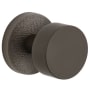 Viaggio Motivo Solid Brass Passage Door Knob Set with Circolo Brass Knob and Leather Rosette - 2-3/8" Backset Titanium Gray