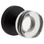 Viaggio Motivo Solid Brass Passage Door Knob Set with Circolo Crystal Knob and Linen Rosette - 2-3/8" Backset Satin Black