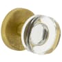 Viaggio Motivo Solid Brass Passage Door Knob Set with Circolo Crystal Knob and Linen Rosette - 2-3/8" Backset Satin Brass