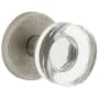 Viaggio Motivo Solid Brass Passage Door Knob Set with Circolo Crystal Knob and Linen Rosette - 2-3/8" Backset Satin Nickel
