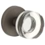 Viaggio Motivo Solid Brass Passage Door Knob Set with Circolo Crystal Knob and Linen Rosette - 2-3/8" Backset Titanium Gray