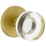 Viaggio Circolo Hammered Solid Brass Passage Door Knob Set with Crystal Knob and Hammered Rosette - 2-3/8" Backset Satin Brass