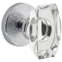 Viaggio Motivo Solid Brass Passage Door Knob Set with Stella Crystal Knob and Circolo Leather Rosette - 2-3/8" Backset Bright Chrome