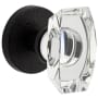 Viaggio Motivo Solid Brass Passage Door Knob Set with Stella Crystal Knob and Circolo Leather Rosette - 2-3/8" Backset Satin Black