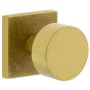 Viaggio Motivo Solid Brass Passage Door Knob Set with Circolo Brass Knob and Quadrato Linen Backplate - 2-3/8" Backset Satin Brass