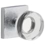 Viaggio Motivo Solid Brass Passage Door Knob Set with Circolo Crystal Knob and Quadrato Linen Backplate - 2-3/8" Backset Bright Chrome