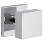 Viaggio Quadrato Solid Brass Passage Door Knob Set with Linen Backplate - 2-3/8" Backset Bright Chrome