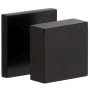 Viaggio Quadrato Solid Brass Passage Door Knob Set with Linen Backplate - 2-3/8" Backset Satin Black