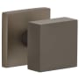 Viaggio Quadrato Solid Brass Passage Door Knob Set with Linen Backplate - 2-3/8" Backset Titanium Gray
