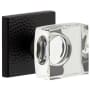 Viaggio Quadrato Hammered Solid Brass Passage Door Knob Set with Crystal Knob and Hammered Backplate - 2-3/8" Backset Satin Black