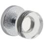 Viaggio Motivo Solid Brass Passage Door Knob Set with Circolo Crystal Knob and Leather Rosette - 2-3/4" Backset Bright Chrome