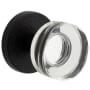 Viaggio Motivo Solid Brass Passage Door Knob Set with Circolo Crystal Knob and Leather Rosette - 2-3/4" Backset Satin Black
